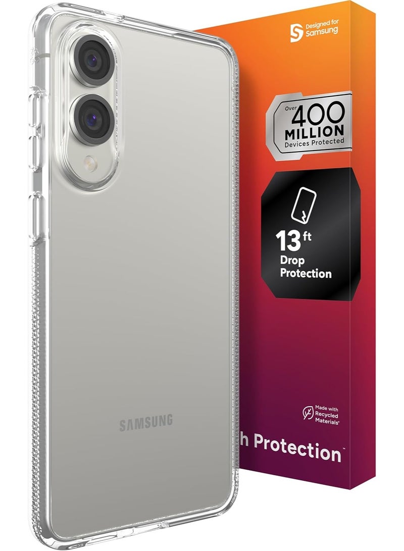 زاج جراب كريستال بالاس لهاتف سامسونج جالاكسي إس ٢٥ إيدج - شفاف للغاية، حماية من السقوط من ارتفاع ١٣ قدمًا، نحيف، مضاد للاصفرار، معزز بالجرافين، متوافق مع الشحن اللاسلكي، مضاد للخدش