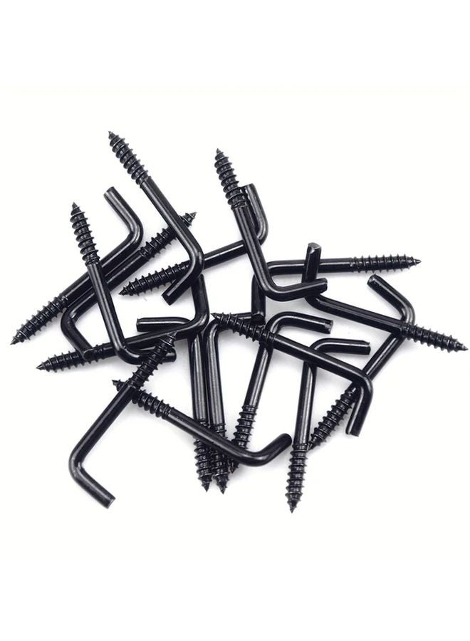 75pcs Black L Shaped Wall Hooks Heavy Duty Steel Picture Frame Hangers for Display Storage - Image 4