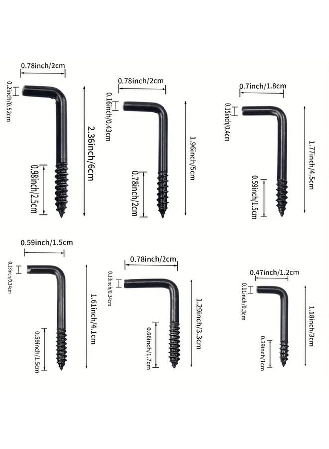 75pcs Black L Shaped Wall Hooks Heavy Duty Steel Picture Frame Hangers for Display Storage - Image 3