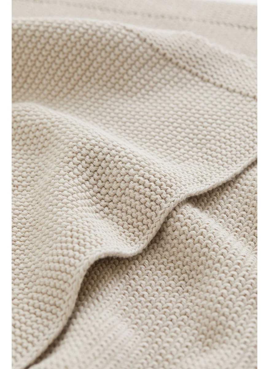 اتش اند ام Moss-Stitched Cotton Blanket