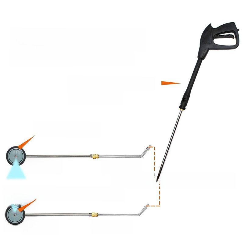Multifunctional Water Broom: Silver 3-Piece Set - High-Pressure Car Chassis Nozzle for Outdoor Road & Vehicle Cleaning - Image 5