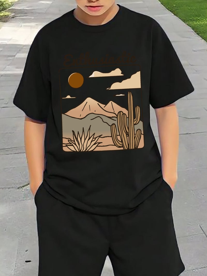 تيشيرت أطفال أسود بطباعة – لطيف وممتع، مريح وقابل للتنفس، نشيط وحيوي