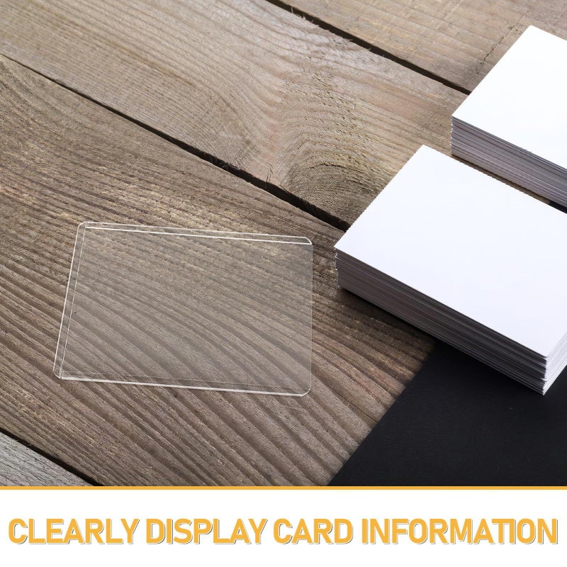 25 Pcs PVC Vertical Card Holder Id Badge Protector Sleeves Waterproof Office School Employee - Image 4