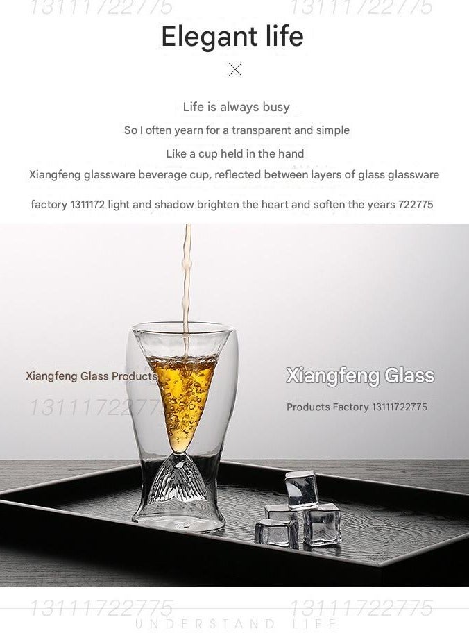 Mermaid Creative Cup Transparent Ice Cream Double layered Beauty Cup Glass Water Cup Shark Glass Cup Tail Cup  - Image 2