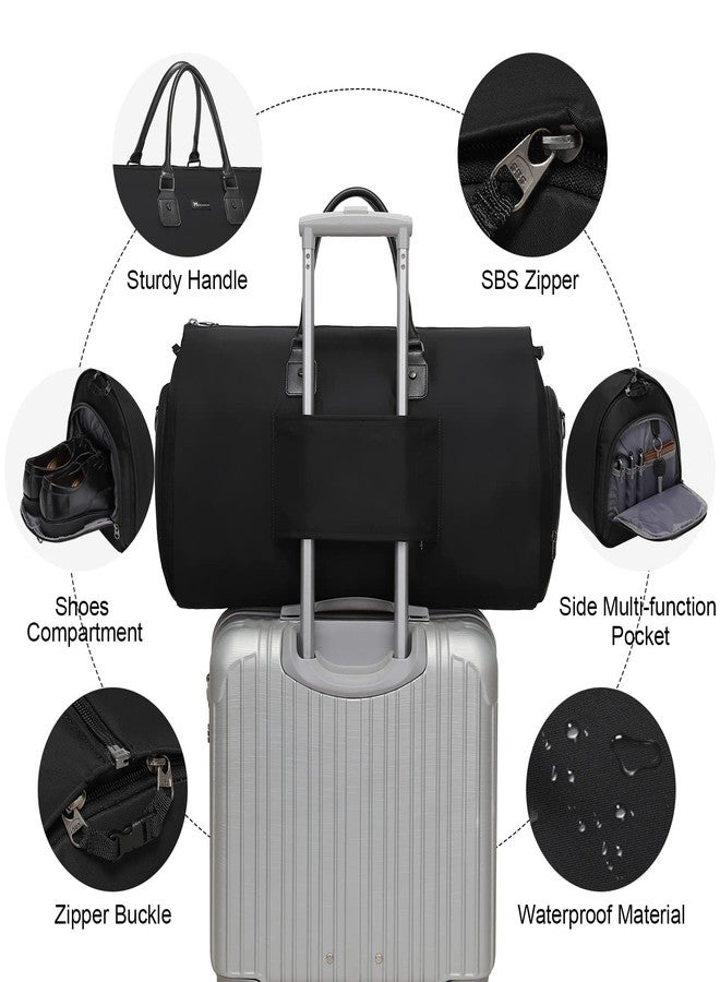 Modoker Eco-Friendly Convertible Garment Bags for Travel, Carry on Garment Duffel Bag for Women Men Weekender - 2 in 1 Hanging Suitcase Suit Travel Bags, Black - Image 4