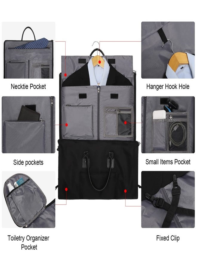 Modoker Eco-Friendly Convertible Garment Bags for Travel, Carry on Garment Duffel Bag for Women Men Weekender - 2 in 1 Hanging Suitcase Suit Travel Bags, Black - Image 3