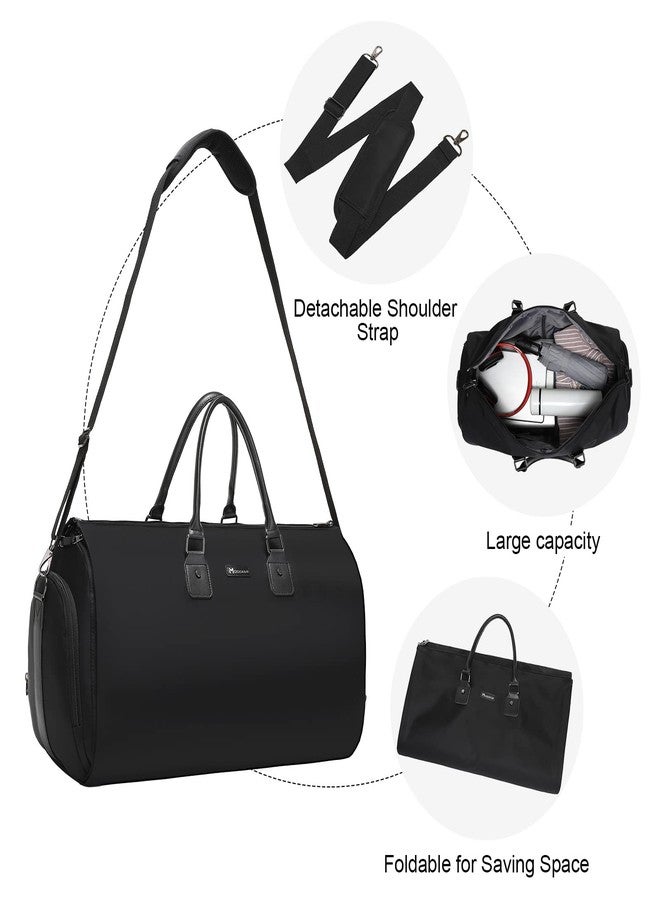 Modoker Eco-Friendly Convertible Garment Bags for Travel, Carry on Garment Duffel Bag for Women Men Weekender - 2 in 1 Hanging Suitcase Suit Travel Bags, Black - Image 5