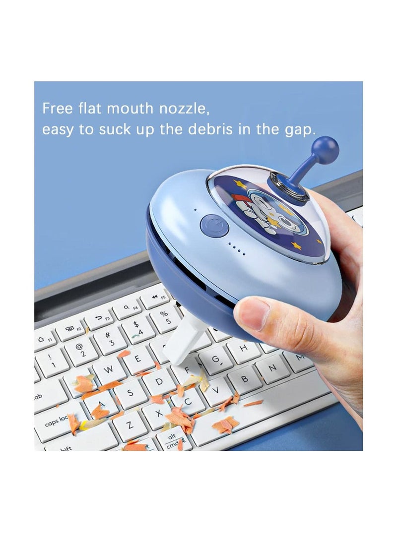 KASTWAVE Mini UFO Vacuum Cleaner, KASTWAVE Detachable Mini Vacuum Cleaner USB Charging No Dead Angle Cleaning Cleaning Dust Crumbs Computer Keyboard Suck up Crumbs dusts Hairs in Office Kitchen (Blue) - Image 5