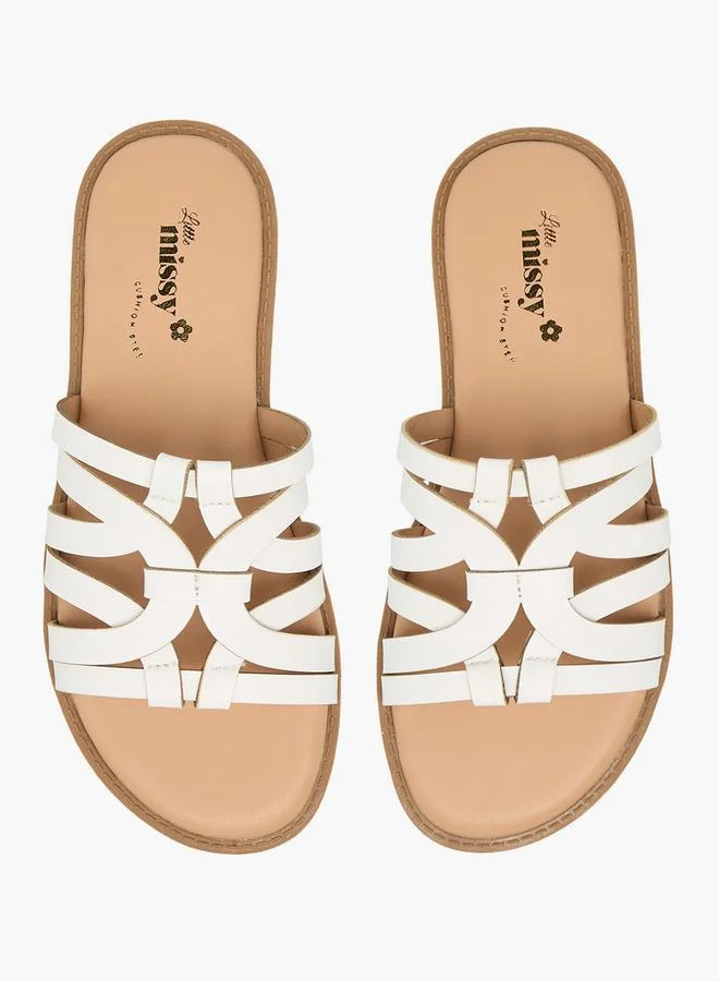 ليتل ميسي Girls Strappy Slip-On Sandals