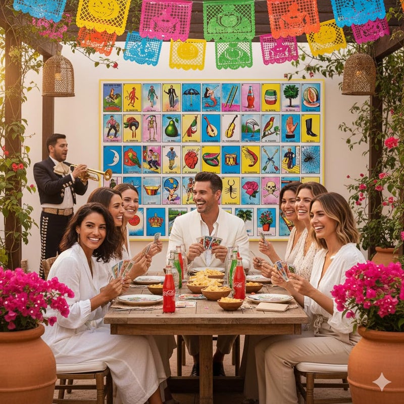 Ticuenicoa 5x3ft Loteria Cards Backdrop Mexican Fiesta Party Birthday Theme Mexico Loteria Cards Photography Background for Adult Portrait Kids Bday Supplies Fiesta Decorations Wall Decor Photoshoot - Image 3