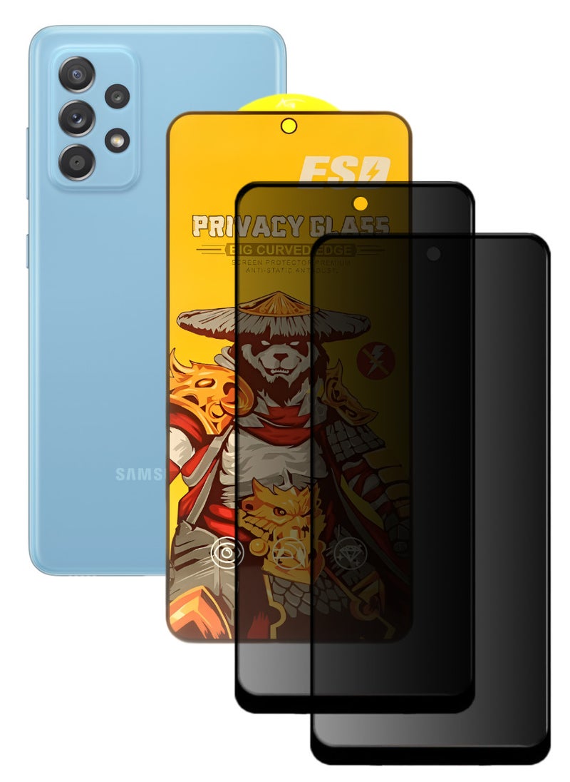 ESD 2 Pieces Tempered Dustproof Privacy Glass Screen Protector Compatible For Samsung Galaxy A52 - Image 1