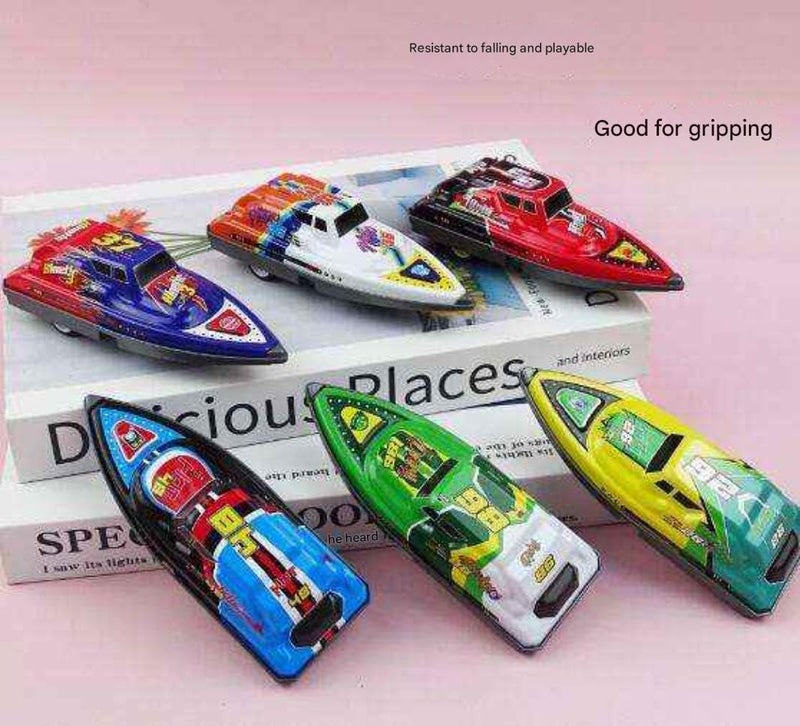 SHAKTISM Diecast Model Pull Back Metal Speed Boat Toy Set for Kids, 4 Pieces, Big Size Die‑Cast Boats, Multicolor, 3+ Years - Image 5