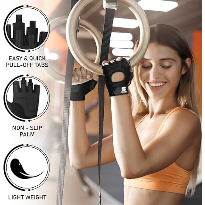 Stealth Fingerless Workout Gloves – Padded, Anti-Slip Weight Lifting Gloves For Men And Women – Breathable Gym Gloves For Cycling, Fitness, Rowing, And Training - X1 - Image 4