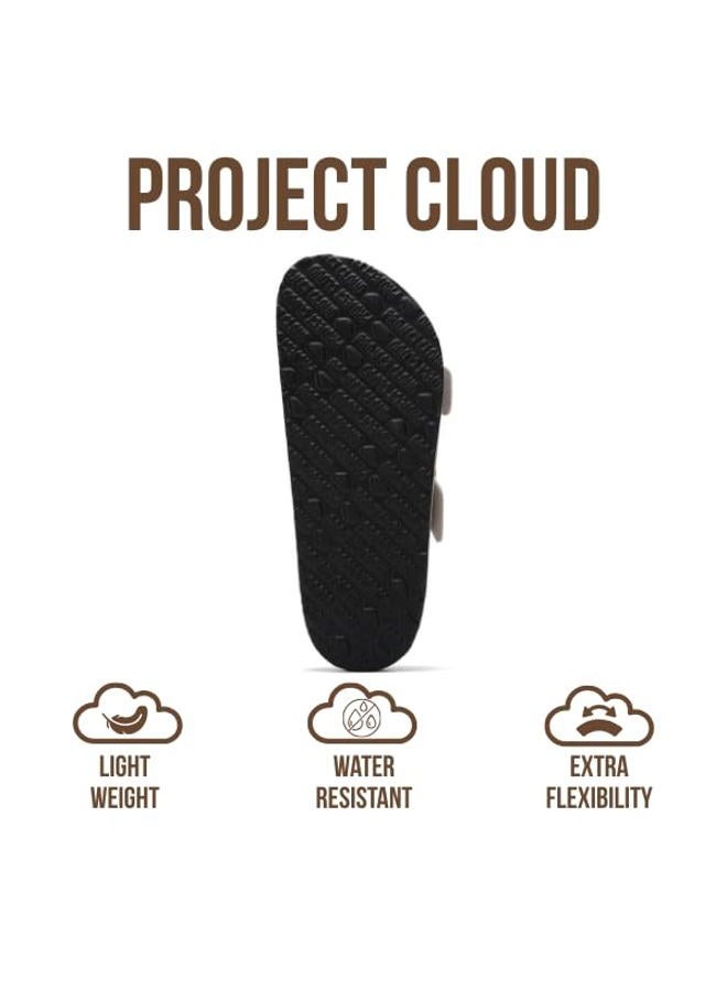 Project Cloud Genuine Leather Flat Sandals for Women 2025 Comfortable Beach Essentials Womens Sandals Memory Foam Vacation Essentials Slides for Women Footwear (Santorini), Marshmellow Leather, 9 - Image 4