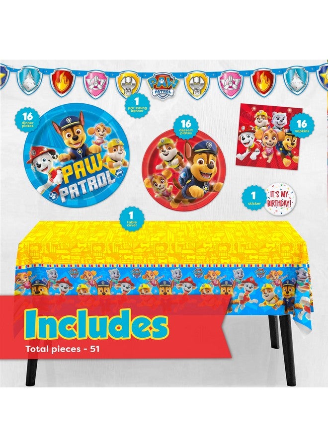 Unique Paw Patrol Birthday Decorations | Serves 16 Guests | Officially Licensed Paw Patrol Party Supplies | Banner, Tablecloth, Plates, Napkins, Sticker  - Image 2