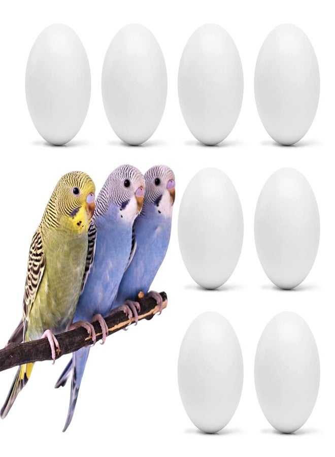 WOLEDOE 8Pcs Fake Bird Eggs, Stop Egg Laying fit Parrotlet, American Parakeet, Budgie, Diamond-Dove Artificial Eggs 14mm*19mm - Image 1