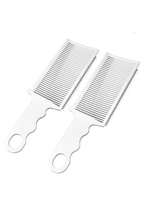 Blending Flat Top Comb,  2 Pieces Fade Combs, Professional Barber Cutting Comb Heat Resistant Clipper Comb for Men Salon Styling Tools – White
