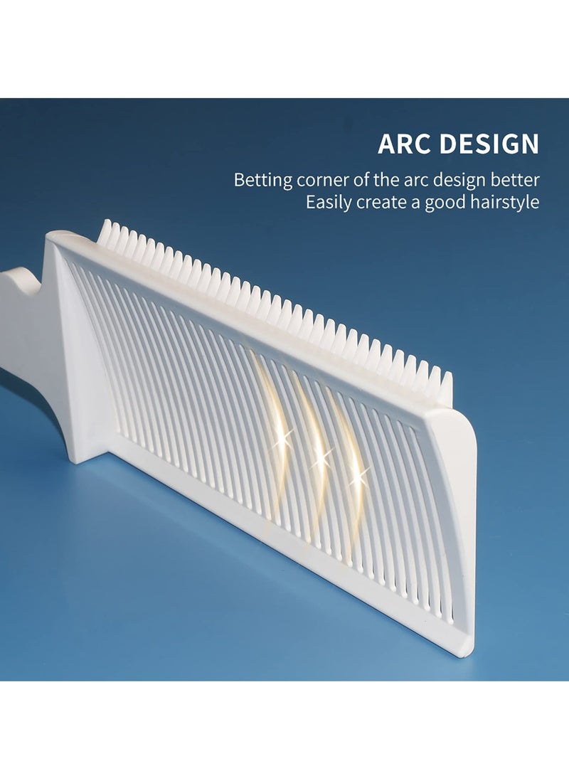 Blending Flat Top Comb,  2 Pieces Fade Combs, Professional Barber Cutting Comb Heat Resistant Clipper Comb for Men Salon Styling Tools – White