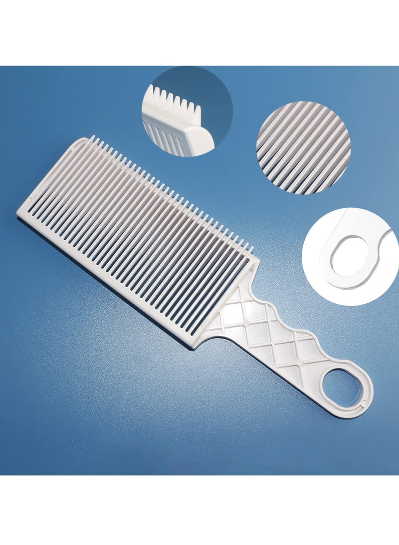 Blending Flat Top Comb,  2 Pieces Fade Combs, Professional Barber Cutting Comb Heat Resistant Clipper Comb for Men Salon Styling Tools – White