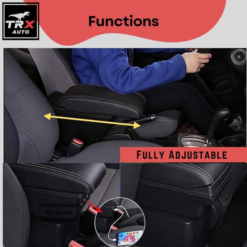  تي ار اكس اوتو صندوق تخزين بمسند ذراع مبطن بطبقتين من TRX AUTO لسيارة Suzuki Jimny بخمسة أبواب 2021–2024 (مع مفاتيح في المنتصف) - Image 5