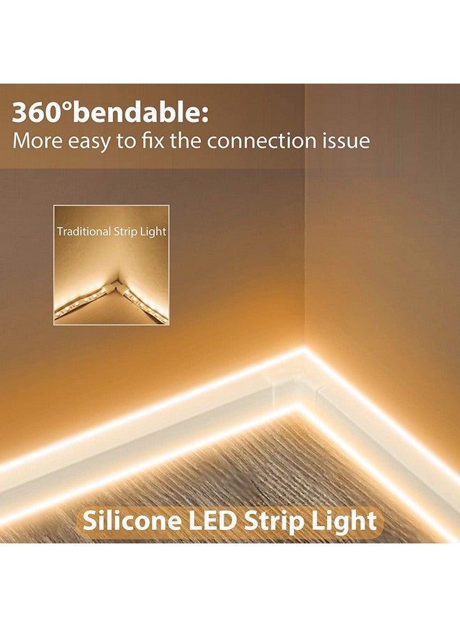 الجستو شريط أضواء نيون LED بطول 16.4 قدم من Gesto مع محول 12 فولت، حبل ضوء نيون سيليكون مسطح مرن قابل للقطع، شرائط LED نيون مقاومة للماء IP65 للديكور الداخلي والخارجي (أبيض دافئ) - Image 4