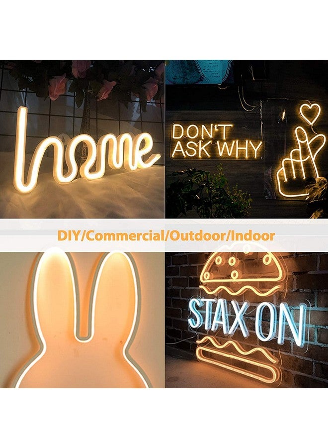 الجستو شريط أضواء نيون LED بطول 16.4 قدم من Gesto مع محول 12 فولت، حبل ضوء نيون سيليكون مسطح مرن قابل للقطع، شرائط LED نيون مقاومة للماء IP65 للديكور الداخلي والخارجي (أبيض دافئ) - Image 2