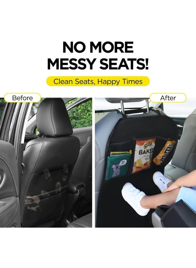 Child rear seat cover + 3-pocket storage bag, extra-large waterproof and kick-proof rear seat cover, car seat back cover, prevents dust, mud and scratches. - Image 3