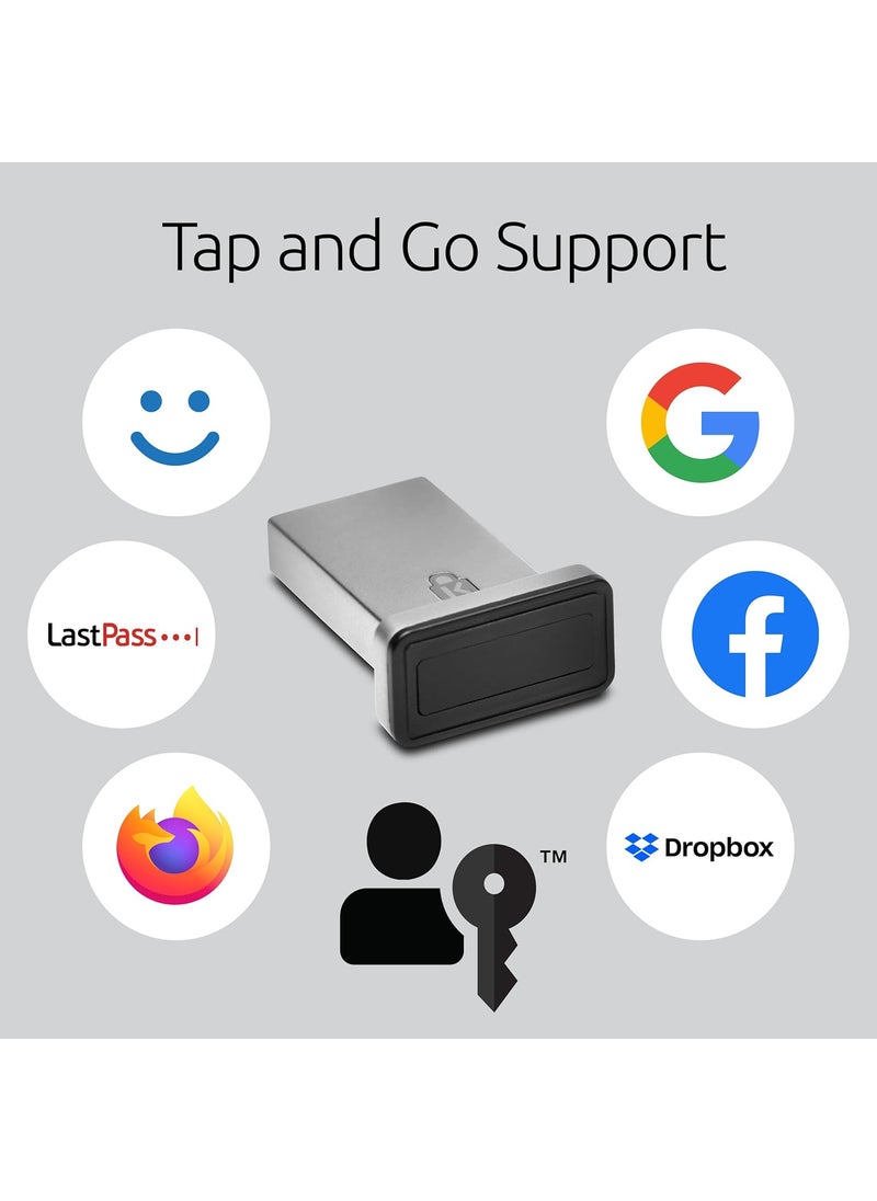 Kensington Kensington VeriMark Gen2 USBA Fingerprint Key Reader  Windows Hello  Windows Hello for Business Tap and Go AntiSpoofing K64704WW  - Image 2