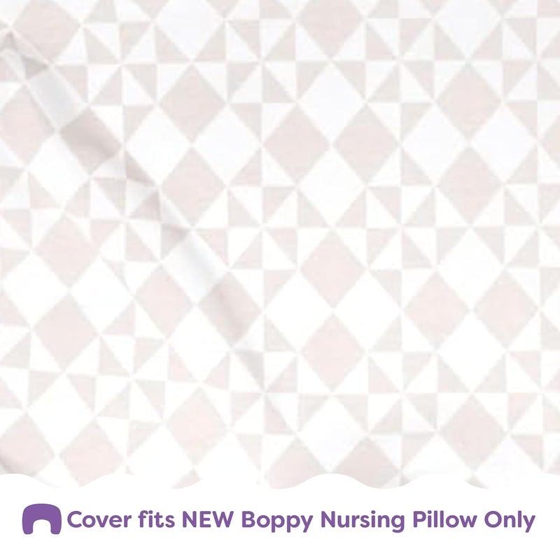Boppy Nursing Pillow Cover Beige Checkered Quilt Single Cover EasyOn Slipcover with Gentle 100 Organic Cotton Fabric for The Redesigned Nursing Pillow - Image 4