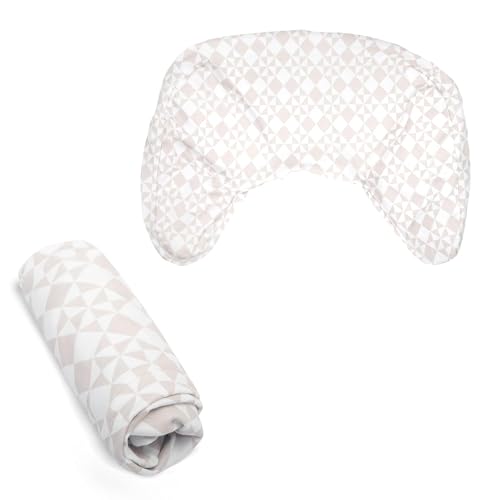 Boppy Nursing Pillow Cover Beige Checkered Quilt Single Cover EasyOn Slipcover with Gentle 100 Organic Cotton Fabric for The Redesigned Nursing Pillow - Image 1