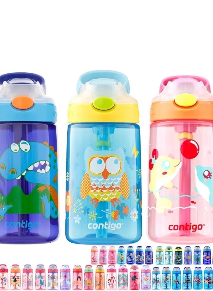 كونتيجو زجاجة مياه مقاومة للتسرب Contigo Water Bottle for Kids & Toddlers -400 مل BPA Free Fun Cartoon Print - Image 2
