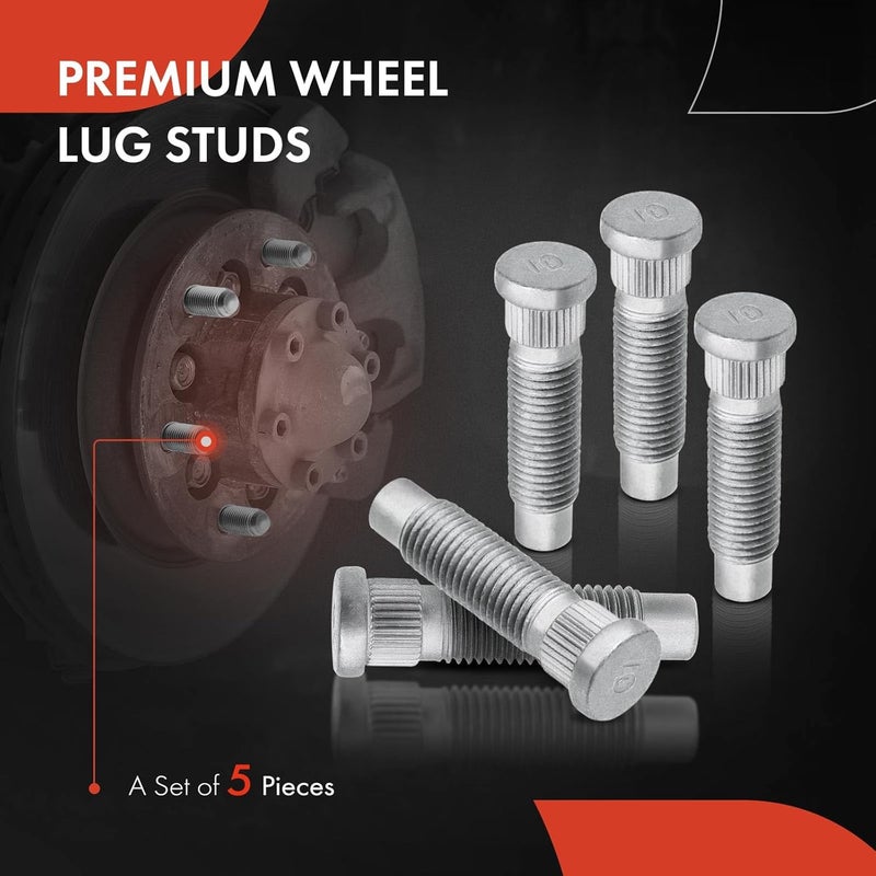 A-Premium M12-1.50 Wheel Studs Set for Chevrolet, GMC, Cadillac, and Buick - 5 Pieces - Image 3