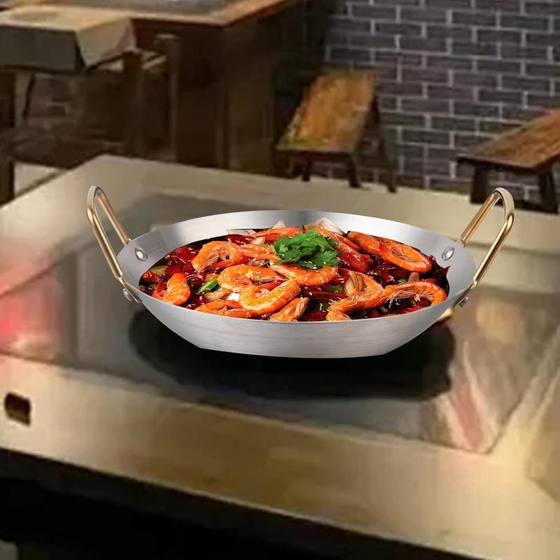 ordinarYone Stainless Steel Wok Pan For Stir Frying With Even Heat Distribution And Double Handle Ideal For Home and Restaurant - Image 3