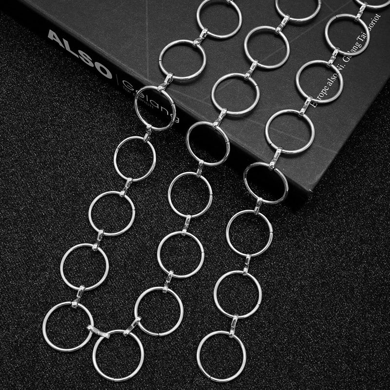 LIMHOO Metal Waist Chain for Women Chunky Belly Link Chain Belt for Dresses (Silver 1 S) - Image 5