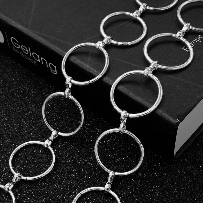 LIMHOO Metal Waist Chain for Women Chunky Belly Link Chain Belt for Dresses (Silver 1 S) - Image 4