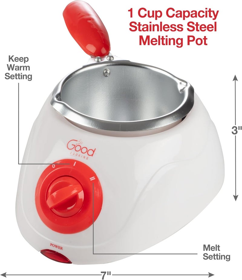 Good Cooking Electric Chocolate Melting Pot Set- Valentines Day Candy Bar Making or Fondue Fountain Kit w/ 30 Bonus Accessories-Dip, Drizzle & Decorate Strawberries, Marshmallows, Snacks- Party Appetizers Desserts - Image 2