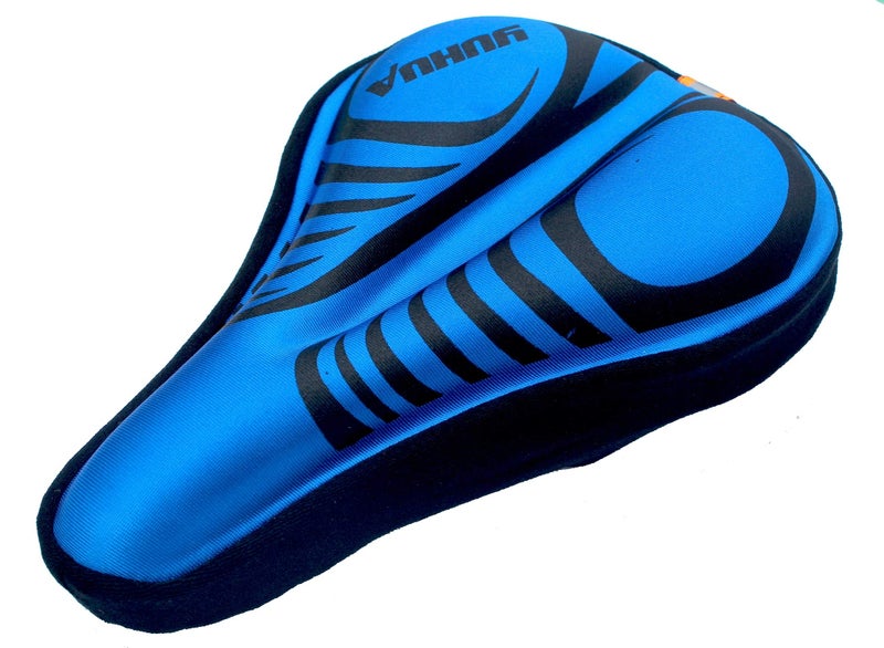 Alexvyan Cycling Cushion Pad with Silicone Gel Saddle Seat Cover for Bicycle (Blue) - Image 1
