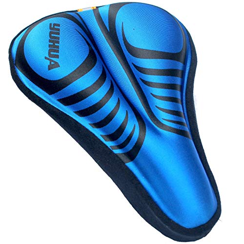 Alexvyan Cycling Cushion Pad with Silicone Gel Saddle Seat Cover for Bicycle (Blue) - Image 2