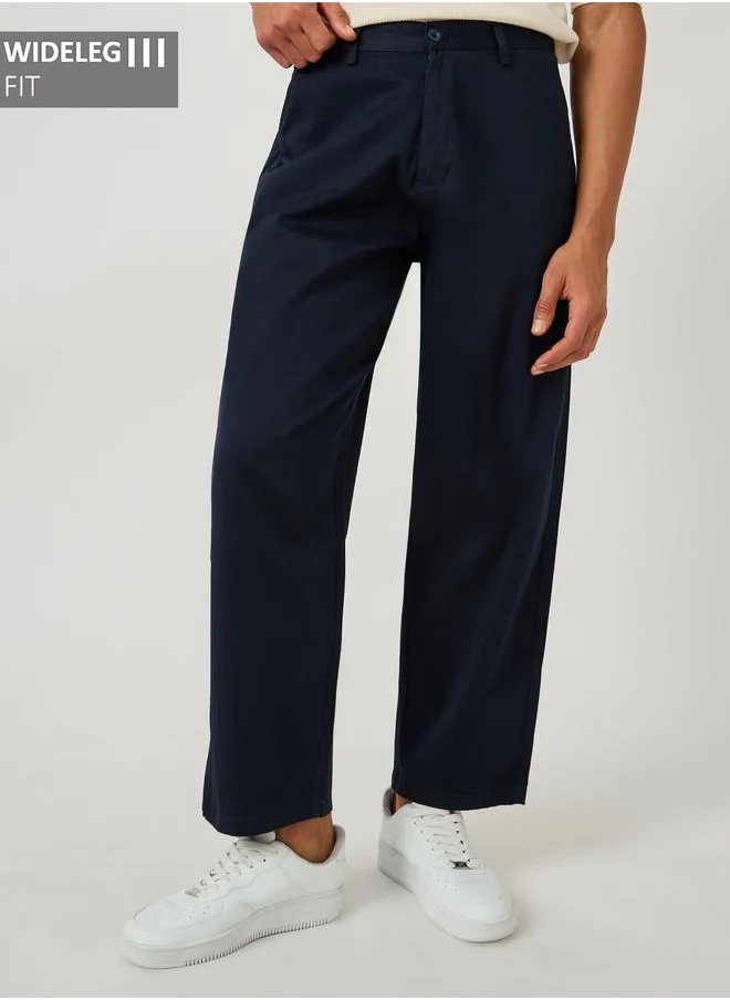 Styli Styli Plain Stretch Satin Wide Leg Chino Pants