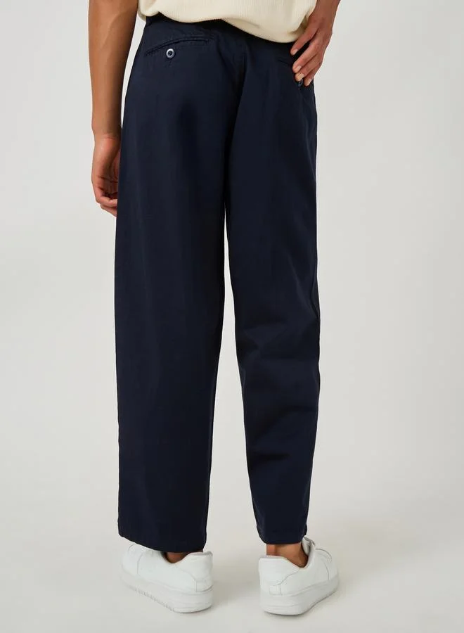Styli Styli Plain Stretch Satin Wide Leg Chino Pants