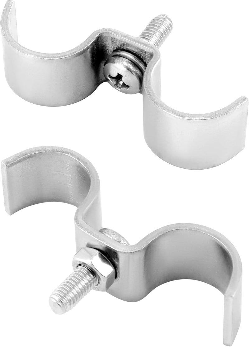 QWORK Stainless Steel Double Line Clamp, 12 Pack 5/8" Fuel Lines Clips with Mounting Screws - Image 3