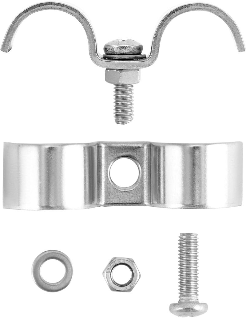 QWORK Stainless Steel Double Line Clamp, 12 Pack 5/8" Fuel Lines Clips with Mounting Screws - Image 4