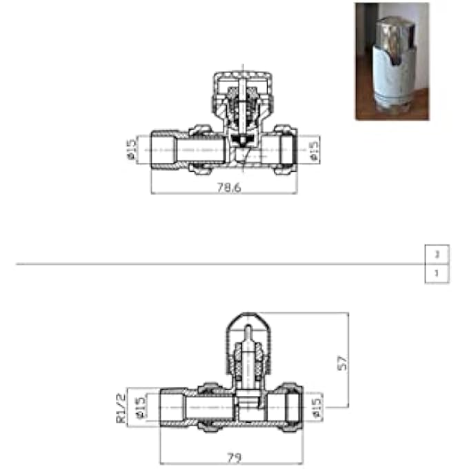 WCST002 STRAIGHT RADIATOR VALVE, WHITE/CHROME - Image 3
