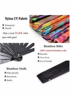 Excefore Rave Fan  Pride Fan and Festival Fan Large Folding Fan for Raves EDM Burlesque Pride Outfits for Women Men Festival Accessories Clack Fan Hand Fan  - Image 5
