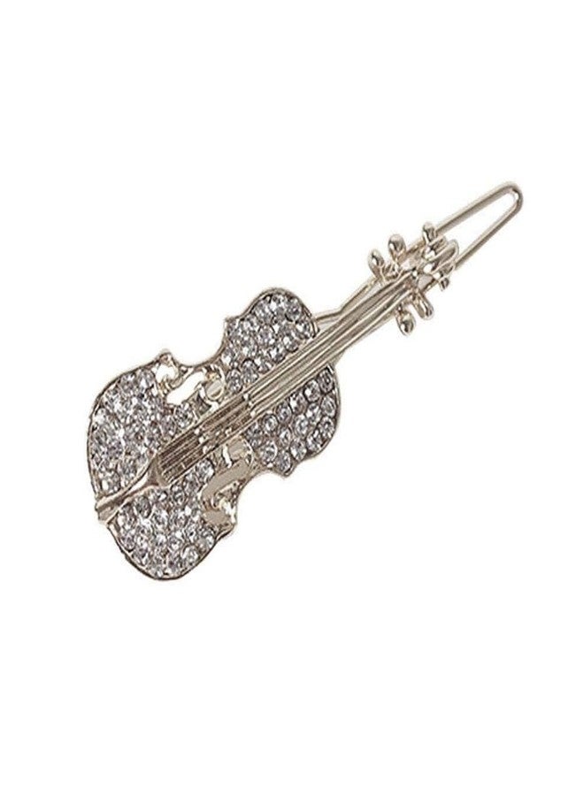 baolaili Crystal Rhinestone Barrette Hair Accessories with Violin Design for Women - Cute Korean Style Hairpins and Clips - Image 1