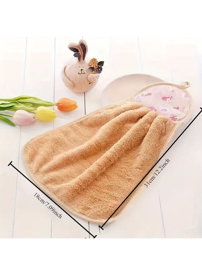 Super Soft Absorbent Quick Dry Hand Towels 4pcs Random Color Geometric Pattern Hangable Dish Cloths - Image 3