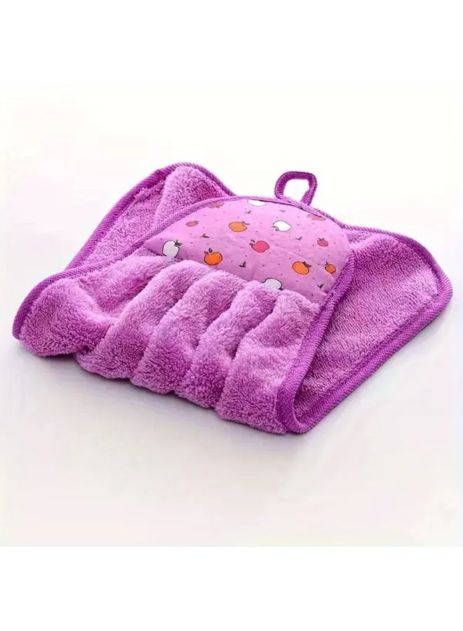Super Soft Absorbent Quick Dry Hand Towels 4pcs Random Color Geometric Pattern Hangable Dish Cloths - Image 5
