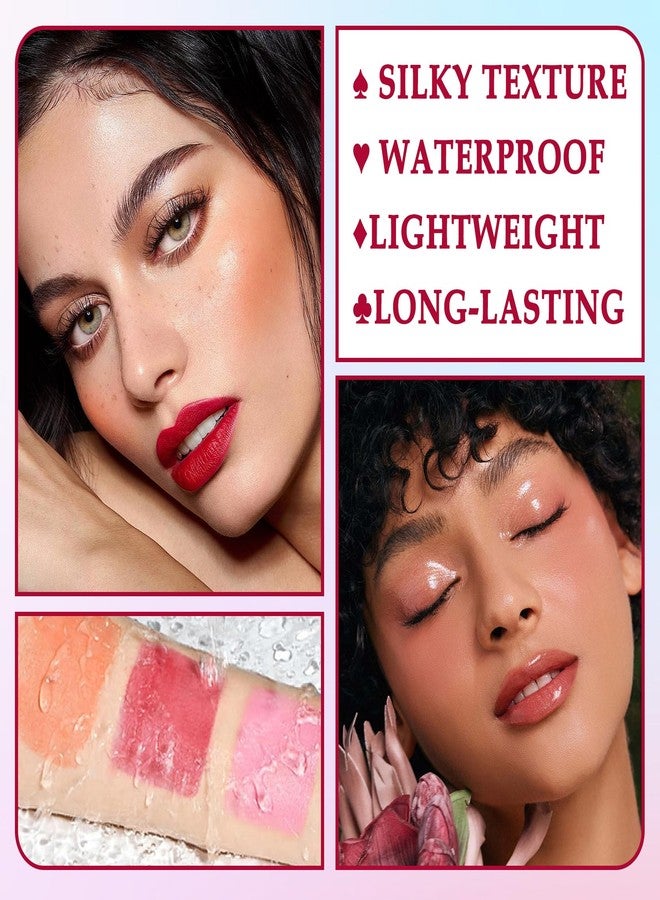 XMXueMei 3 Colors Blush Stick with Makeup Sponges,Matte Solid Cream Blush,Multi-Use Blush Stick for Cheeks,Lips and Eye,High Pigmented Makeup Sticks Set A - Image 4