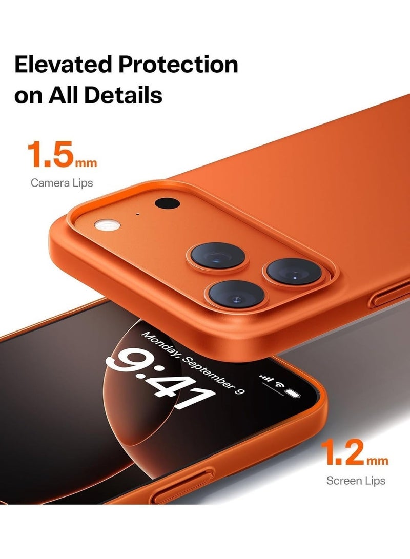 IPhone 17 Pro Max Silicone Case – Shockproof Soft Liquid Silicone Cover, Slim Fit, Anti-Slip Grip, Camera Protection, Orange - Image 5
