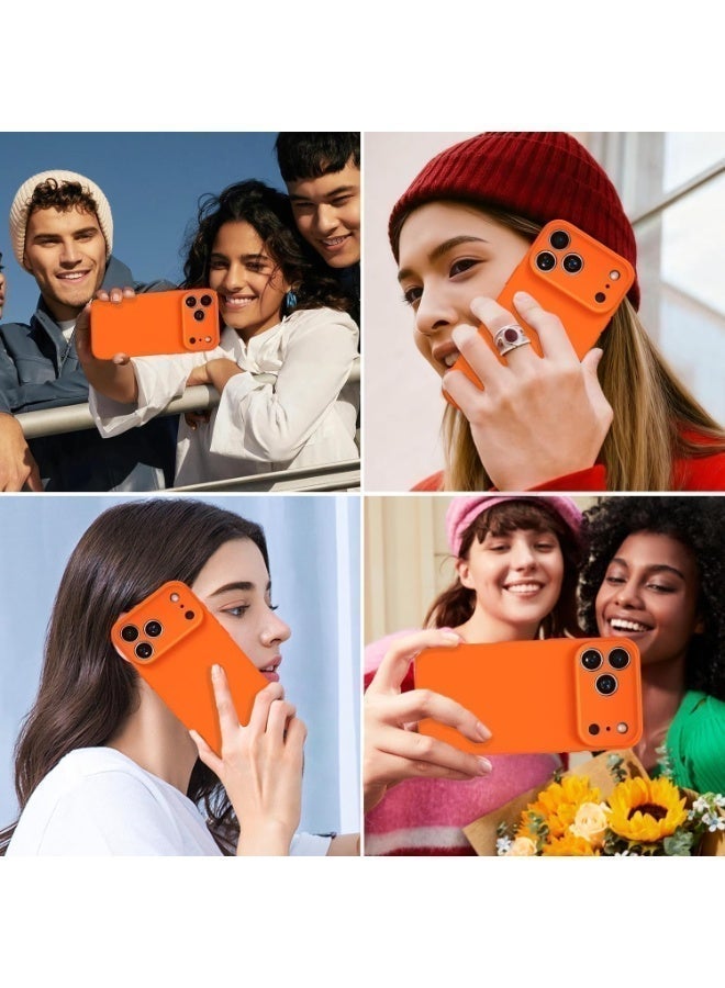 IPhone 17 Pro Max Silicone Case – Shockproof Soft Liquid Silicone Cover, Slim Fit, Anti-Slip Grip, Camera Protection, Orange - Image 2